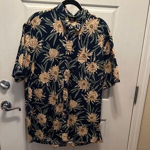 Cooke Street Men's 100% Cotton Floral Short Sleeve Button Down Shirt XL